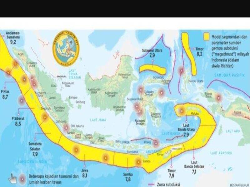 Gempa Megathrust di Indonesia 16 Daerah Berisiko Tinggi